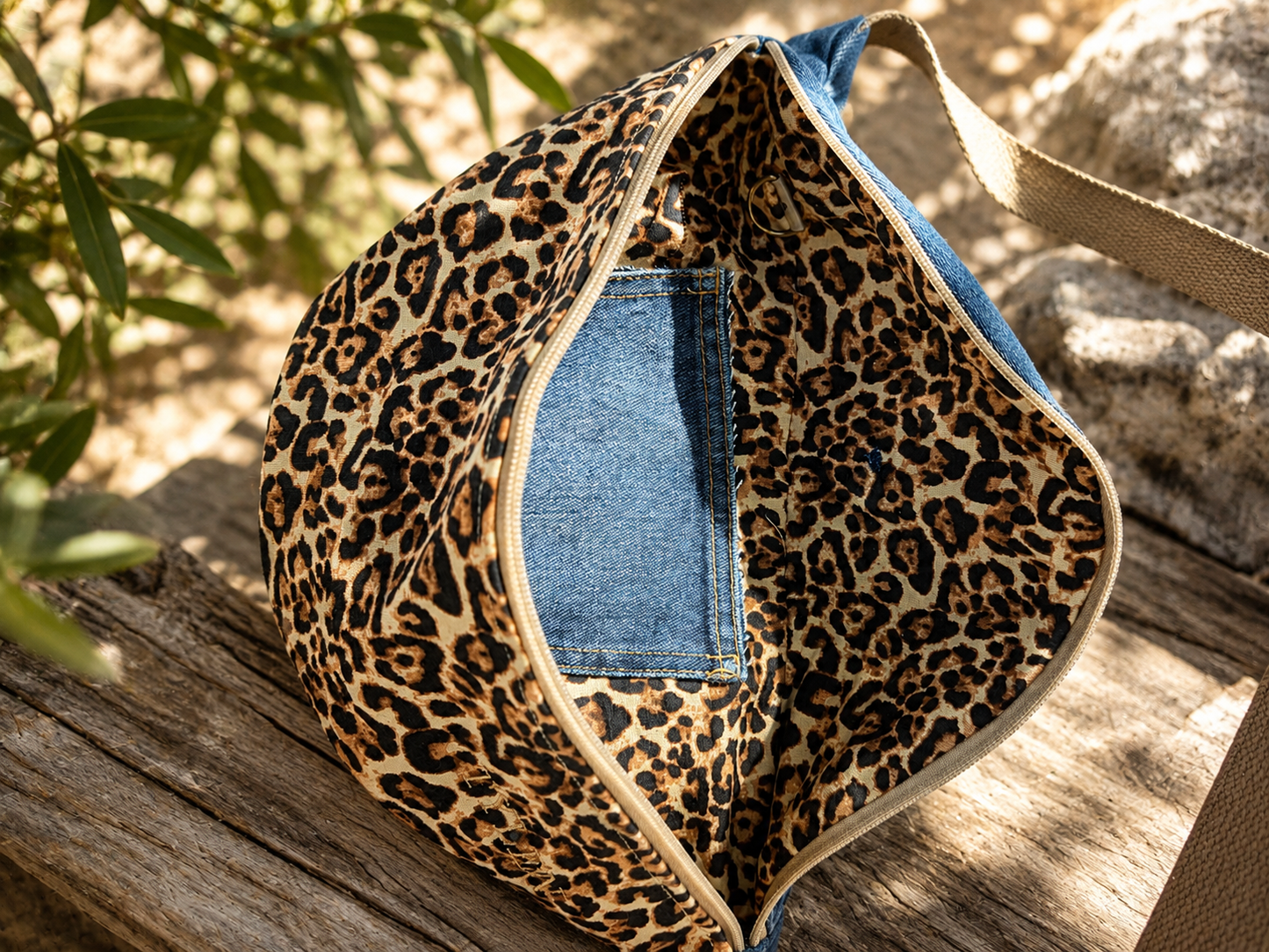 Banane L full leopard et jean bleu